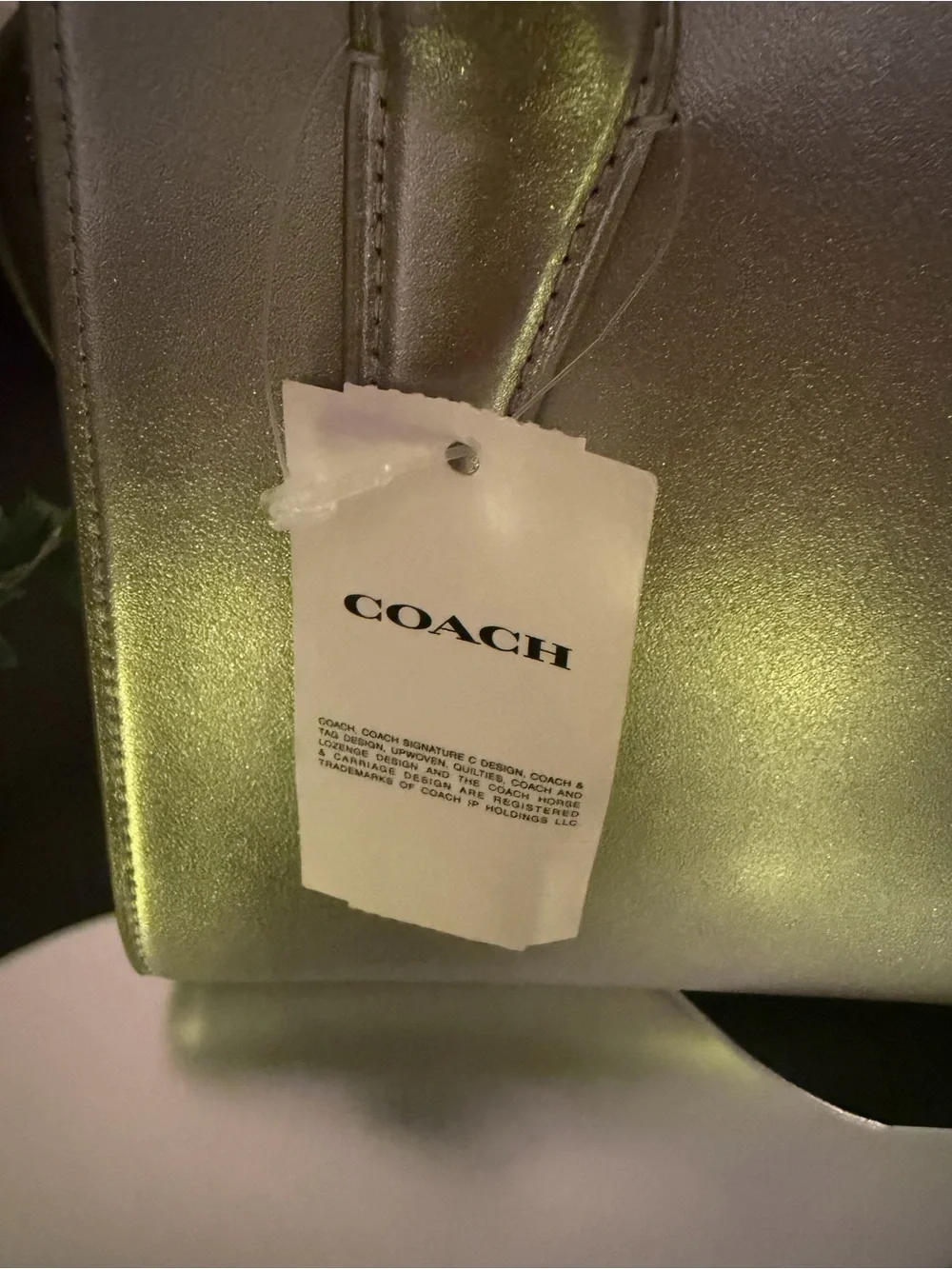 COACH Andrea Metallic Silver Mini Satchel with Star Charm NWT